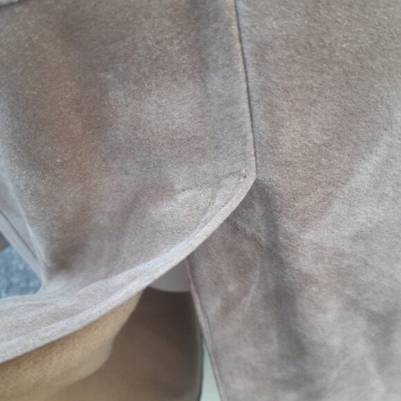 Long Beige Suede Coat SZ 46 Men's Fully Lined - Picture 3 of 8